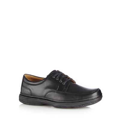 Clarks Big and tall black leather swift mile lace up shoes