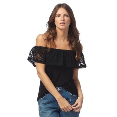 black lace bardot top