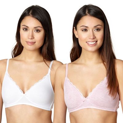 Debenhams Pack of two pink non wired bras