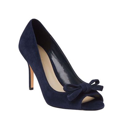 Navy suede discount peep toe shoes