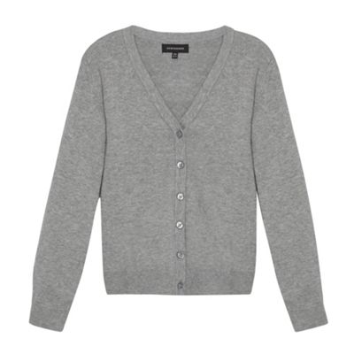 Debenhams Girl s light grey V neck school cardigan