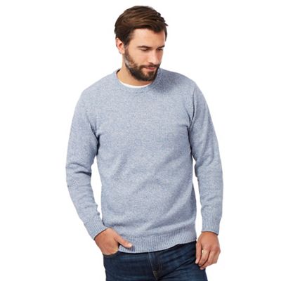 Pale blue outlet crew neck jumper