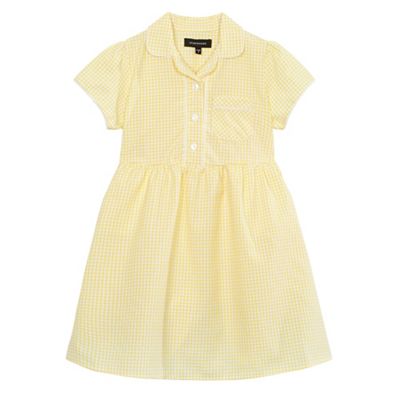 Girls yellow gingham school on sale dress