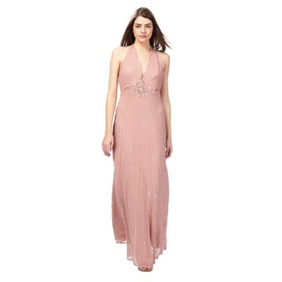 No. 1 Jenny Packham Pale pink beaded maxi dress