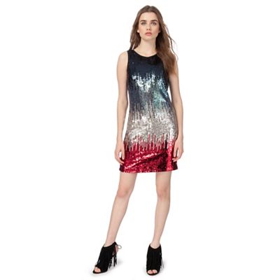 Butterfly by Matthew Williamson Multi coloured ombre sequin embellished shift dress