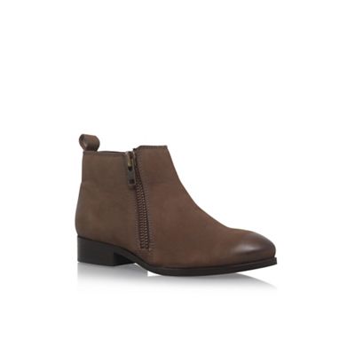 Miss KG Brown Spitfire flat leather ankle boot