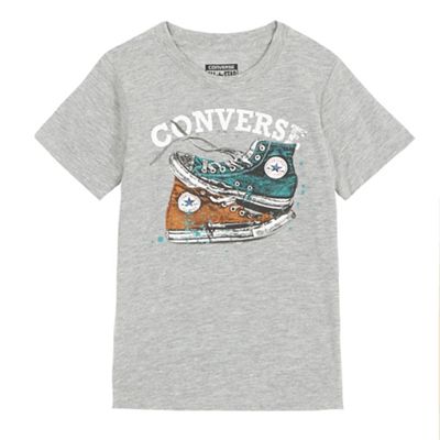 Converse Boys grey trainer print t shirt