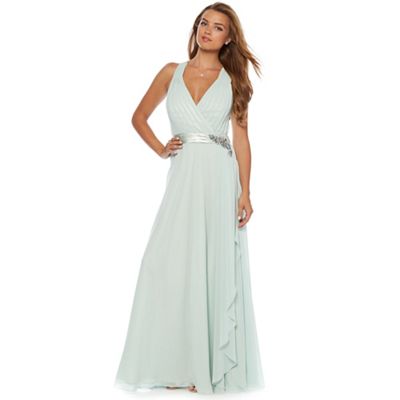 Mint Lily waterfall evening dress