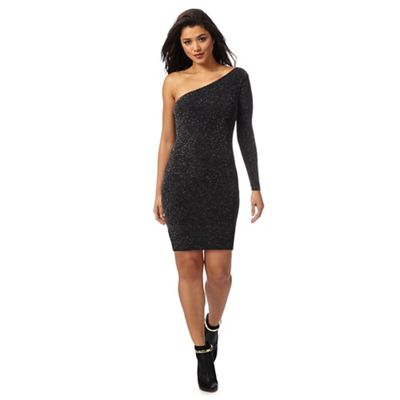 black textured glitter dress