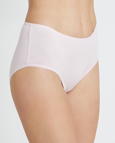 Dunnes Stores  White Cotton Rich High Leg Knickers - Pack Of 3