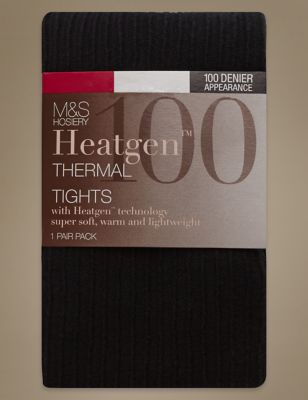 100 Denier Heatgen™ Ribbed Opaque Tights