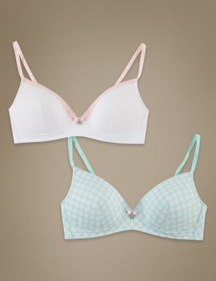 Ladies Imported Pack Of 2 Seamless Double Padded Pushup Non-Wired Bras Pack  Of 2 Rs:2199/-Free Delivery (Colors will be send randomly)