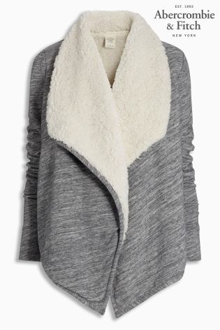 abercrombie and fitch sherpa cardigan