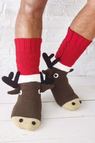 rudolph slipper socks