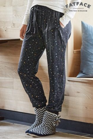 Fat Face Grey Marl Star Pyjama Bottom