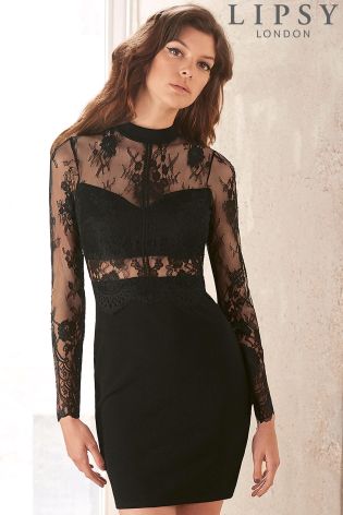 Lipsy Lace Top in Black