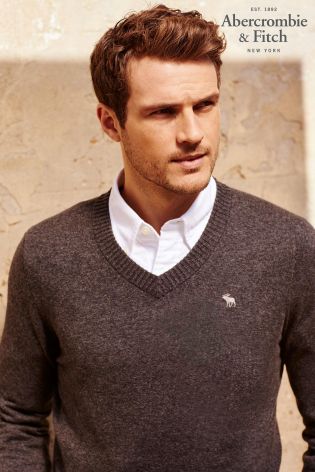 abercrombie mens v neck jumper