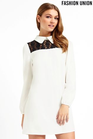 Fashion union high 2024 neck lace dress