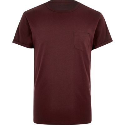 dark red plain shirt