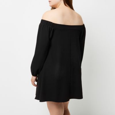 black bardot swing dress