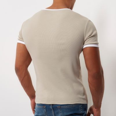 Muscle Fit Ribbed T-shirt