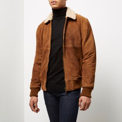 suede borg collar jacket