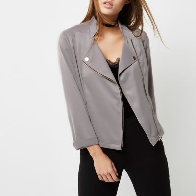 satin biker jacket